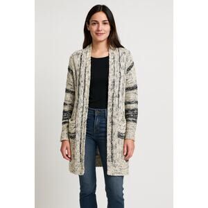 Western Boho Longline Open Front Cardigan Sweater Womens Duster Coat Top Size S